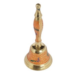 Campana de servicio manual de latón recién llegada-Latón pulido/Puja/Pooja Bell Uso religioso Varios tamaños disponibles - Product Image 3