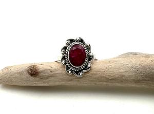 Anillo de piedras preciosas de rubí de estilo bohemio de Plata de Ley 925 para mujer, chapado en rodio regalo de boda, joyería hecha a mano de moda - Product Image 4