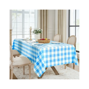 Boho Linen Cut Worked Red And White Checkered Organic Cotton GOTS Certified <b>Tablecloth</b> Classic Geometric Pattern Washable Home - Product Image 2