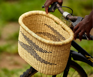 Coloré premium pas cher prix meilleure vente jonc de mer vélo panier vélo avant paniers à la main prix en vrac logo personnalisé - Product Image 2