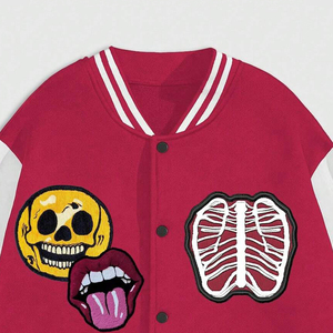 Veste de baseball décontractée pour homme Up-Felt-Impex avec impression personnalisée de lettres et de chiffres, épaules tombantes, veste d'automne/hiver pour homme - Product Image 3