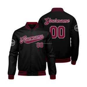 Custom <b>Varsity</b> <b>Jacket</b> MCACVJ-41 Warm Wool with Stand Collar Embroidered Logo Front Breathable Windproof for Summer Sports Teams - Product Image 1