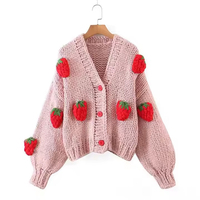 Suéteres de Punto Estándar para Mujer, Estilo Casual, con Flores Bordadas, Manga Larga, para Invierno, 100% Algodón