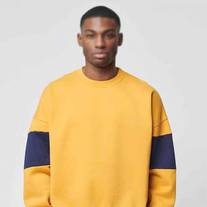 Jaune OEM/ODM hiver à manches longues col rond sweat 2025 gros surdimensionné pull lettres imprimer sweat hommes à capuche - Product Image 2