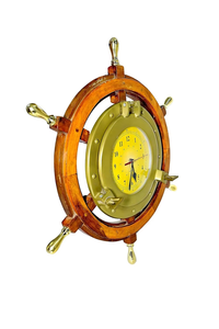 Nautical <b>Wheel</b> Clock Round Clock Wooden <b>Ship</b> <b>Wheel</b> Clock Home Decor Wall Decor by Calvin Handicraft - Product Image 5