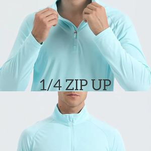 Sweats à capuche sport à col montant et fermeture éclair pour hommes, imprimé personnalisé, brodé, printemps, polaire spandex/polyester, séchage rapide - Product Image 6