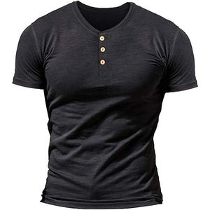 Venta al por mayor personalizable Logo impreso algodón camisetas transpirable manga corta Stand Collar Casual adultos ropa para el verano XL - Product Image 1