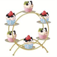 Support à gâteau en acier inoxydable, design moderne et écologique, avec couleur et forme personnalisables pour présentoirs de desserts en forme de grande roue