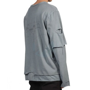 เสื้อยืดผู้ชายสองชั้นสีล้วนผ้าย้นสีพื้นชุดลำลองใส่สบายไซส์ใหญ่ราคาสมเหตุสมผล - Product Image 3