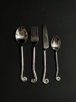 Ensemble de couverts en acier inoxydable de qualité supérieure, durable, léger, de style moderne, plaqué argent mat, pour table de café