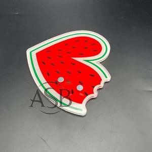 Azulejo de pestañas acrílico corazón sandía Impresión de logotipo personalizado azulejo de pestañas belleza Impresión de logotipo personalizado al por mayor - Product Image 1