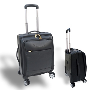 Couro Genuíno Brown Trolley Bagagem com Alça Ajustável Unisex Custom Size Factory Manufacturing Trendy Product