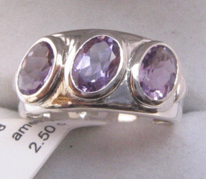 Shah Gems <b>925</b> Sterling <b>Silver</b> Women's Natural Amethyst <b>Ring</b> Oval & Pear Cut Stone with Bezel Setting Everyday Wear Jewelry - Product Image 1