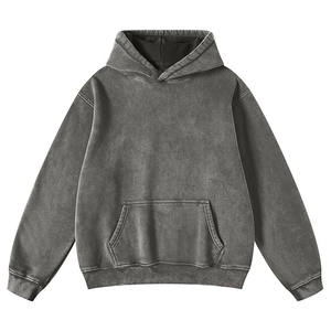 Otoño Streetwear lavado con ácido Unisex sudaderas con capucha pulóver Sun Faded Vintage manga larga 100% algodón suéter desgastado sudaderas con capucha - Product Image 5