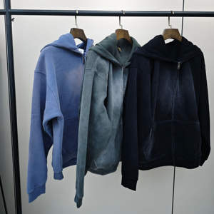 Sweat à capuche unisexe personnalisé pour homme, coupe ample, épaules tombantes, uni, 100% coton, écologique, coupe-vent, logo brodé, sweat à capuche de luxe vierge - Product Image 2