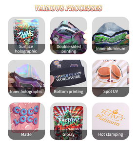 Zhihe Chứng Khoán mới hộp hiển thị và túi Mylar 3.5g bao bì holograph dây kéo đóng gói túi nhựa Pouch Mylar túi với hộp - Product Image 4