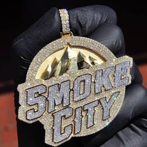 VVS Moissanite Hip-Hop Corte redondo Diamante Colgante Ice Out Joyería para hombres Plata de Ley 925 - Product Image 4