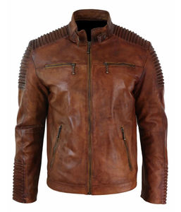 Nouveau haut en cuir véritable en peau de mouton à la mode a demandé boutons veste mince séchage rapide moto vestes en cuir d'extérieur élégantes - Product Image 3