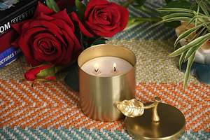 เชิงเทียนโลหะกลมสีทองสำหรับตกแต่งบ้าน,ที่ใส่เทียนหอมงานแฮนด์เมด - Product Image 5