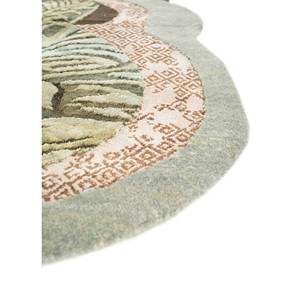 พรมขนสัตว์และไหมถักมือสีเขียวลายกุหลาบอินเดีย ลายสัตว์ รูปทรงสี่เหลี่ยมผืนผ้า สำหรับห้องนั่งเล่น ใช้ในบ้าน รุ่น SLR-7070 (CS-01) - Product Image 4