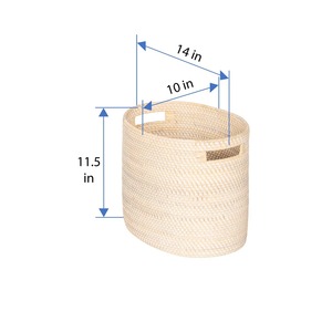 Cesta ovalada de ratán para artículos del hogar, cesta de almacenamiento hecha a mano, venta al por mayor, ecológica, hecha en Vietnam - Product Image 4