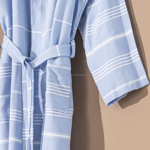 Albornoz unisex XL de algodón y lino tejido de secado rápido y transpirable sólido todo el año ropa de dormir Salón-hecho en Turquía ODM suministrado - Product Image 4
