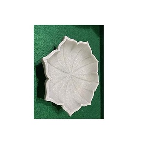 Cuenco de servicio de mármol de estilo de lujo hecho a mano puro con material de mármol de color blanco Premium de una sola pieza a muy buen costo - Product Image 1