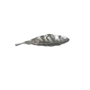 Plateau de service en forme de feuille d'argent, plat en aluminium, décoration de la maison, cadeau de mariage, design unique, centre de table brillant - Product Image 2