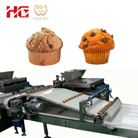 Ligne de production automatique de cupcakes fourrés, machine à faire des cupcakes fourrés, ligne de fabrication de cupcakes fourrés