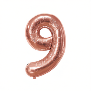 Palloncino Numero 9 Oro Rosa 100cm per Decorazioni Festa - Product Image 2