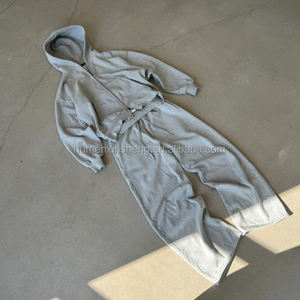 Survêtement tricoté pour hommes avec capuche tissu respirant OEM survêtement de jogging deux pièces personnalisé d'usine tenue de sport décontractée - Product Image 2