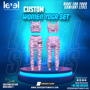 New High-Quality Fitness Two-Piece Set Women's Gym Yoga Clothing Set Custom Fitness Seamless Sportswear Yoga Set - Product Image 4