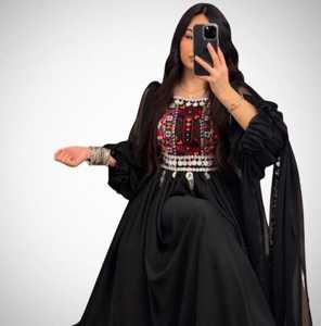 ชุดเดรสยาวสไตล์อัฟกานิสถานสำหรับผู้หญิงชุดเดรสยาวแบบลำลองมีพู่ประดับและประดับเหรียญแบบดั้งเดิมราคาถูก - Product Image 4