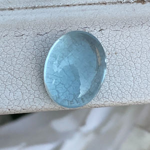 Piedra de cabujones de forma ovalada de Aguamarina de Color superior Natural increíble con piedras preciosas sueltas de buen brillo para hacer joyas de 3,37 quilates - Product Image 1