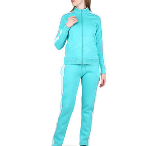 Chándales de secado rápido para mujer de algodón 100% al por mayor, conjuntos sólidos transpirables de manga larga para invierno - Product Image 1