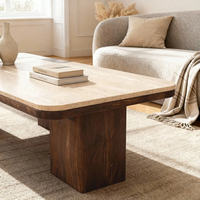Table Basse Pliante Moderne en Bois Massif Écologique, Ensemble de Mobilier Commercial pour Restaurant, Mousse Haute Densité, pour Centre Commercial et École