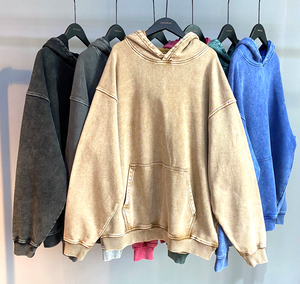 Sweats à capuche zippés délavés vintage pour hommes et femmes Vêtements de rue en coton personnalisés Sweats à capuche d'hiver Vêtements pour hommes - Product Image 1