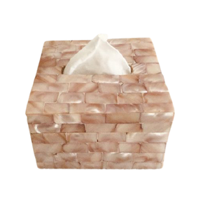 Boîte à mouchoirs en bois et nacre de qualité supérieure, forme carrée, pour hôtel, maison, restaurant - Product Image 1