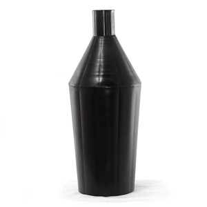 Floreros de metal decorativos con diseño cilíndrico y acabado metálico contemporáneo con recubrimiento en polvo negro - Product Image 1