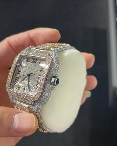 Montres mécaniques de luxe en moissanite VVS, entièrement serties de pierres, testées au 100% avec un testeur de diamants, style Hip Hop - Product Image 2