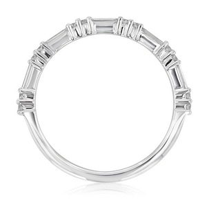 Lab Grown Round con Baguette Diamond Wedding Band Piedras de tamaño pequeño 14 K Oro sólido Hombre Hecho Producto de diamante no certificado - Product Image 4