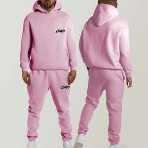 Sweat-shirt à capuche et jogging de haute qualité 100% coton polaire uni 2 pièces pour hommes avec logo personnalisé couleur - Product Image 4