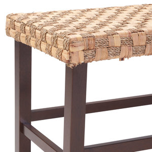37.4\" Rattan <b>Bench</b> with Wood Legs for <b>Entryway</b> and Dining Room Furniture - Product Image 3