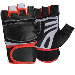 ถุงมือออกกำลังกายหนังแบบครึ่งนิ้ว ปรับขนาดได้ พร้อมสายรัดข้อมือ สำหรับออกกำลังกายกลางแจ้ง ฟิตเนส โยคะ  รับสกรีนโลโก้ได้ - Product Image 2