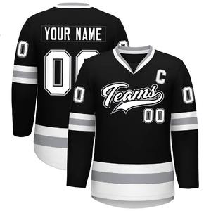 Maillot de hockey sur glace en sergé de matériel de broderie par sublimation personnalisé en polyester professionnel OEM Services d'équipe - Product Image 6