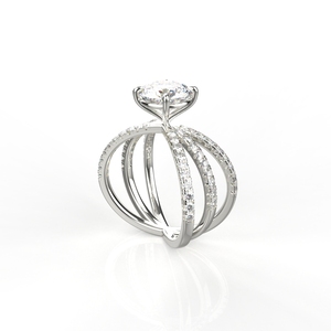 Avarta Jewellery Bague solitaire en or blanc de 1.50 carats et diamant rond de laboratoire de 80 cents - Product Image 3