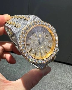 Montre en moissanite VVS en gros pour hommes, style hip-hop, sertie de diamants, testeur de diamants, mécanique automatique, moissanite + montres - Product Image 3