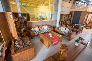 ชุดโต๊ะกาแฟและโต๊ะข้างไม้จีนทรงขาตัว M หรูหรา สำหรับใช้ในห้องนั่งเล่น - Product Image 2