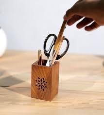 Portalápices de madera geométricamente irregular y baratija de escritorio para almacenamiento de calendario de estudio y oficina - Product Image 6