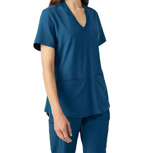 Uniformes de gommage d'infirmière à manches courtes pour hôpital, nouveau design OEM, ensembles de costumes de gommage personnalisés, uniformes hospitaliers, gommages d'infirmière médicale - Product Image 2
